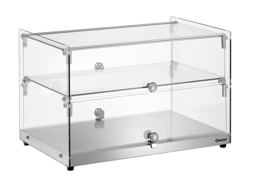 Bartscher Buffetvitrine 5400 2E-K – Glas, Hebetüren, 2 Böden Bartscher