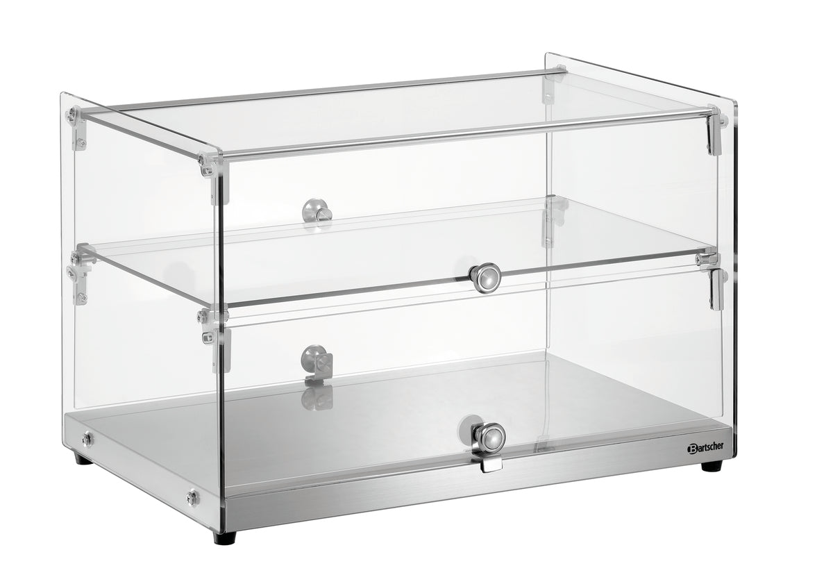 Bartscher Buffetvitrine 5400 2E-K – Glas, Hebetüren, 2 Böden Bartscher