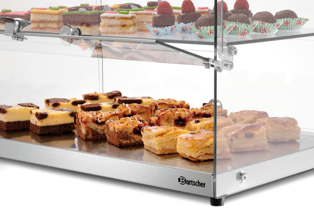 Bartscher Buffetvitrine 5400 2E-K – Glas, Hebetüren, 2 Böden Bartscher