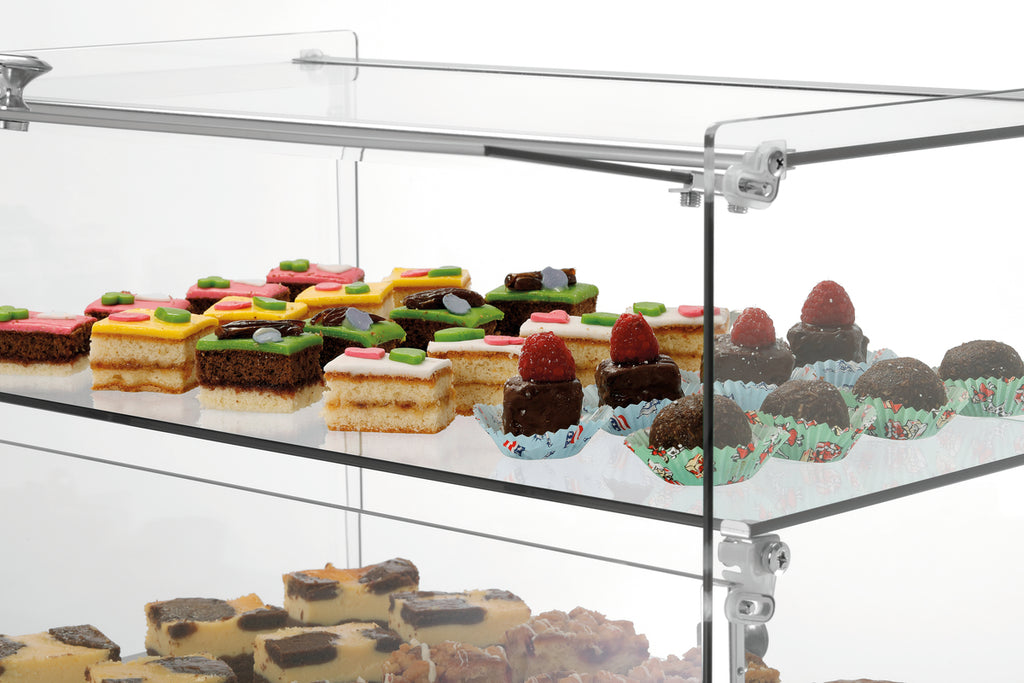 Bartscher Buffetvitrine 5400 2E-K – Glas, Hebetüren, 2 Böden Bartscher