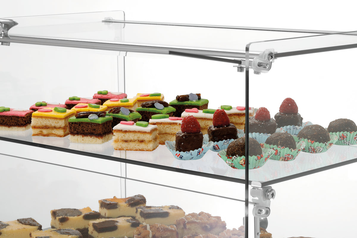 Bartscher Buffetvitrine 5400 2E-K – Glas, Hebetüren, 2 Böden Bartscher