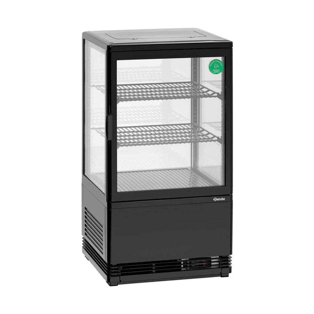 Bartscher Mini-Kühlvitrine 58 L schwarz – Umluftkühlung, LED Bartscher