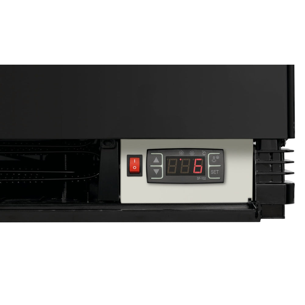 Bartscher Mini-Kühlvitrine 58 L schwarz – Umluftkühlung, LED Bartscher