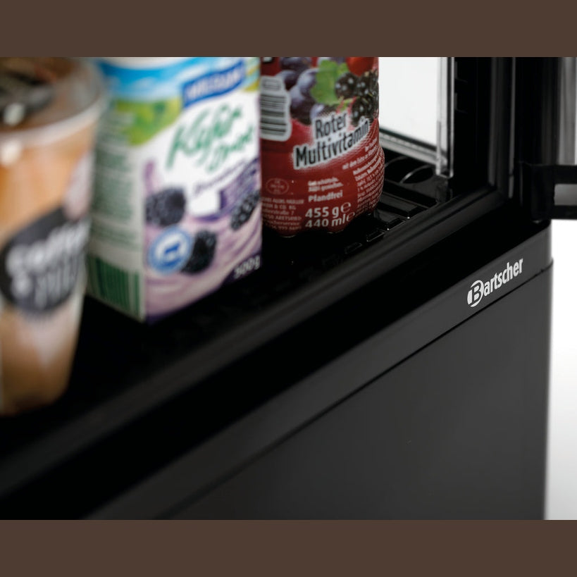 Bartscher Mini-Kühlvitrine 58 L schwarz – Umluftkühlung, LED Bartscher