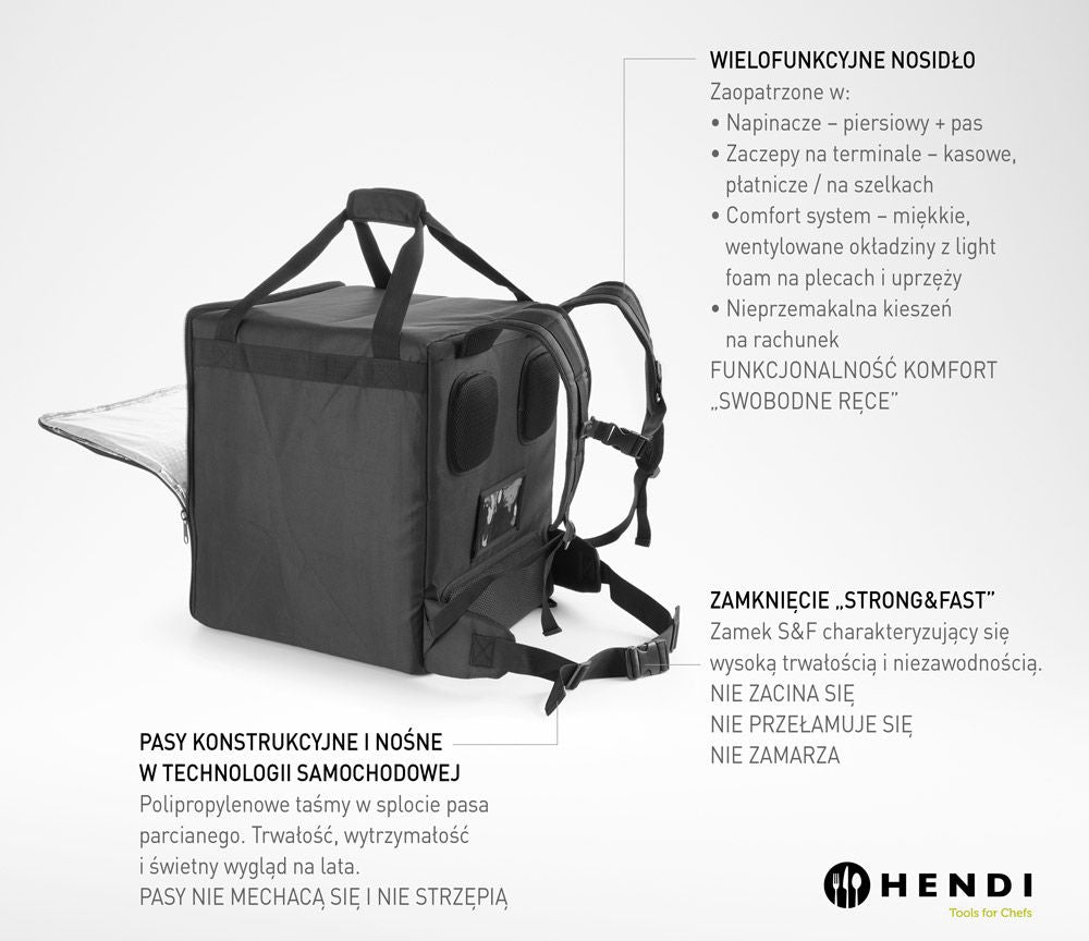 HENDI Thermo-Transportrucksack – 75,2 L, schwarz HENDI