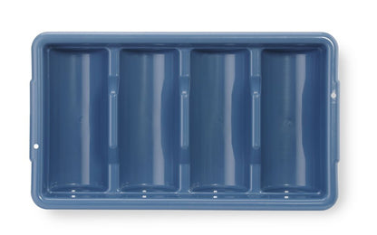 HENDI Besteck-Set mit Tablett – 200-teilig, Tablett blau