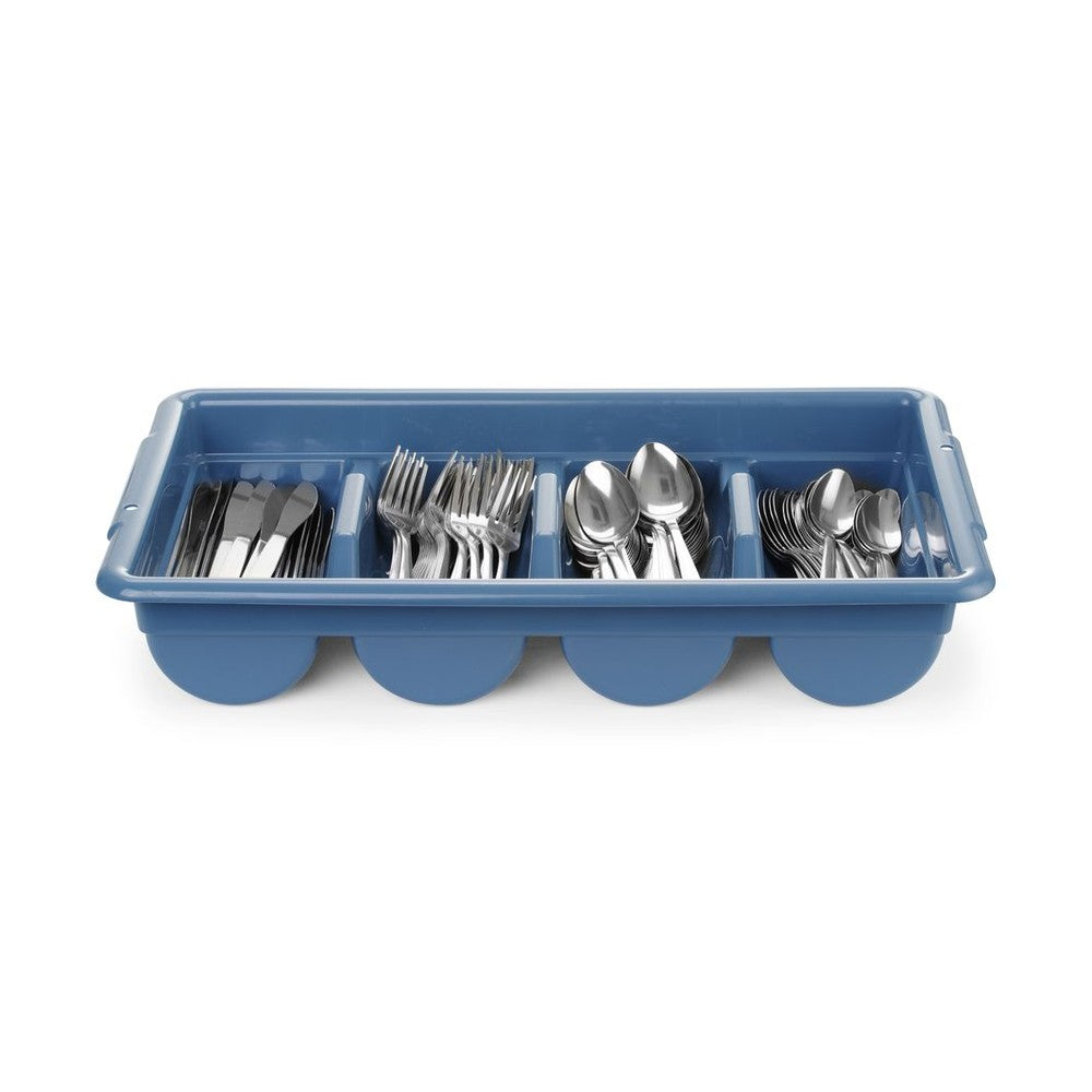 HENDI Besteck-Set mit Tablett – 200-teilig, Tablett blau