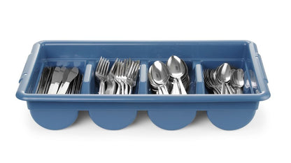 HENDI Besteck-Set mit Tablett – 200-teilig, Tablett blau