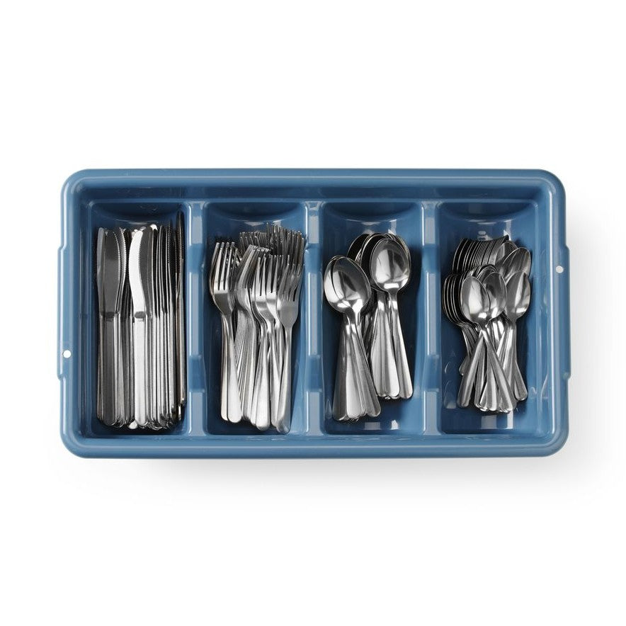 HENDI Besteck-Set mit Tablett – 200-teilig, Tablett blau