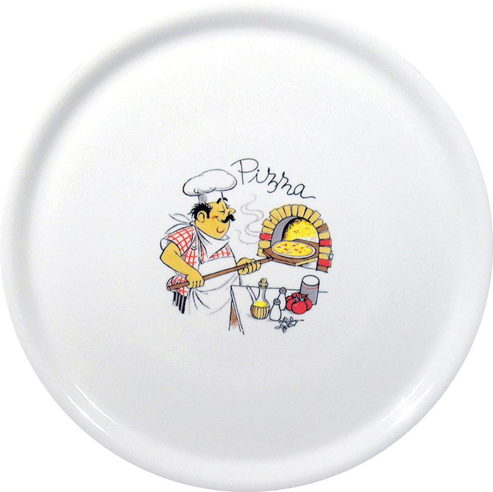 HENDI Pizzateller Traditional – Ø 330 mm, Porzellan weiss HENDI