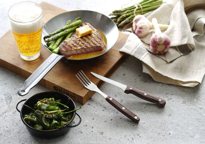 HENDI Steakgabel Profi Line – 200 mm, Griff braun, 6 Stück
