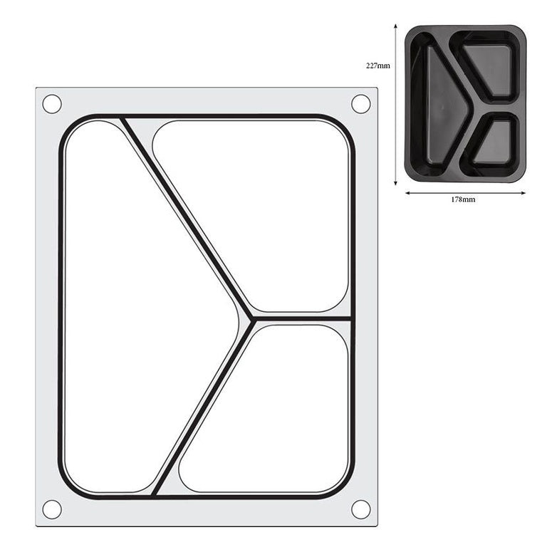 HENDI Matrize für Versiegelungsmaschine – 3-teilig, 227 × 178 mm