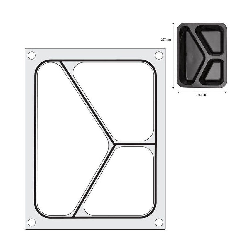 HENDI Matrize für Versiegelungsmaschine – 3-teilig, 227 × 178 mm HENDI