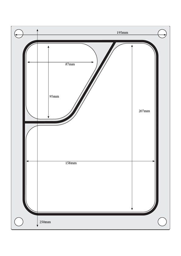Matrize für Versiegelungsmaschine, HENDI, ein zweiteiliger Colt-Behälter (227x178 mm)