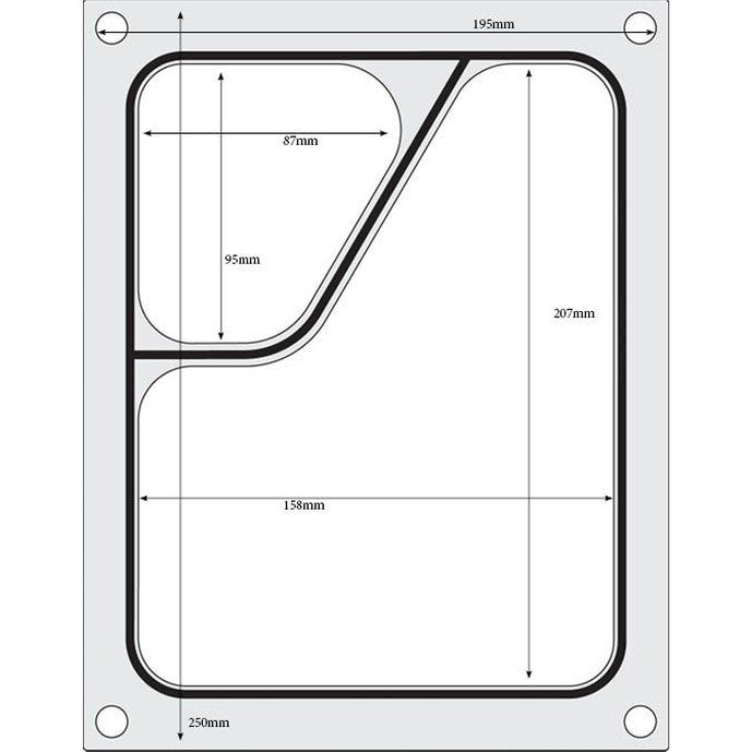 Matrize für Versiegelungsmaschine, HENDI, ein zweiteiliger Colt-Behälter 227x178 mm HENDI