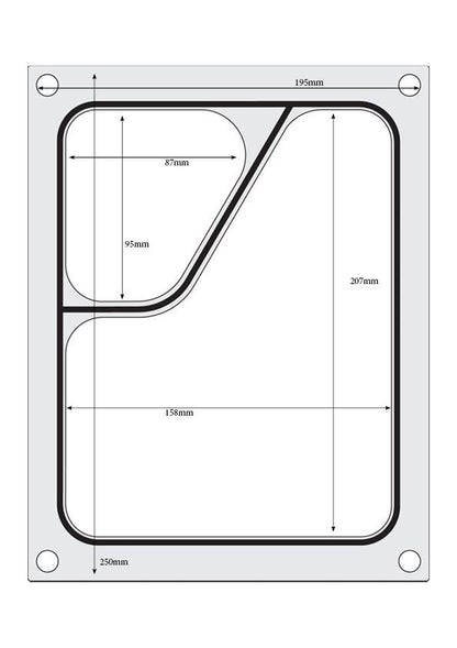 Matrize für Versiegelungsmaschine, HENDI, ein zweiteiliger Colt-Behälter (227x178 mm)