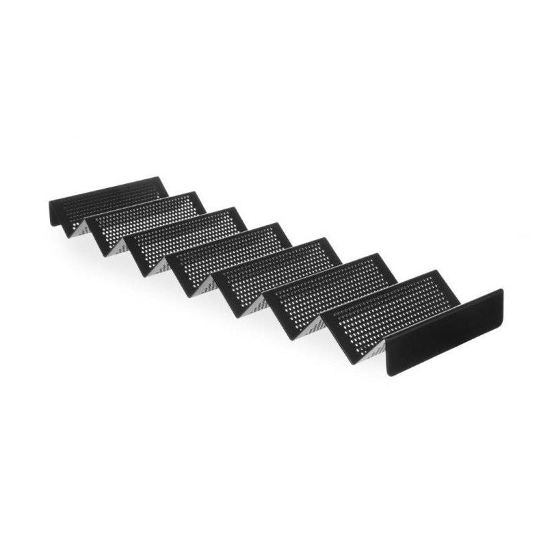 HENDI Brötchenhalter perforiert – Aluminium, schwarz, für 7 Brötchen