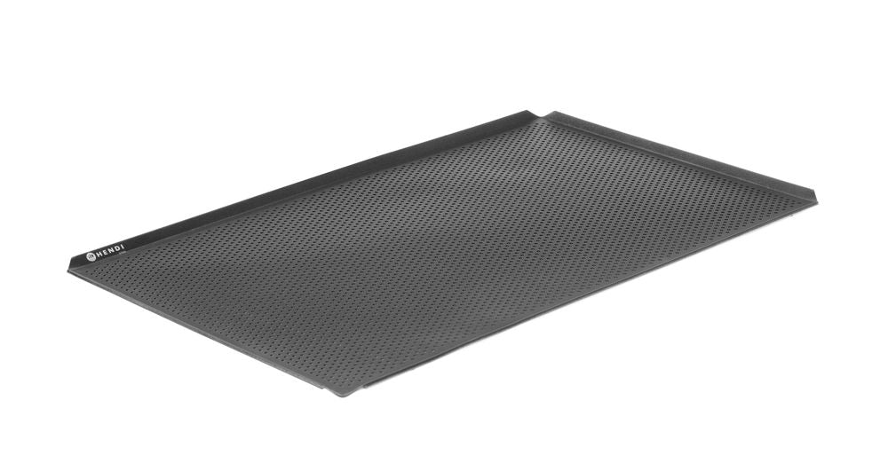 HENDI Blech mit 4 Rändern 600 × 400 mm – perforiert, antihaft