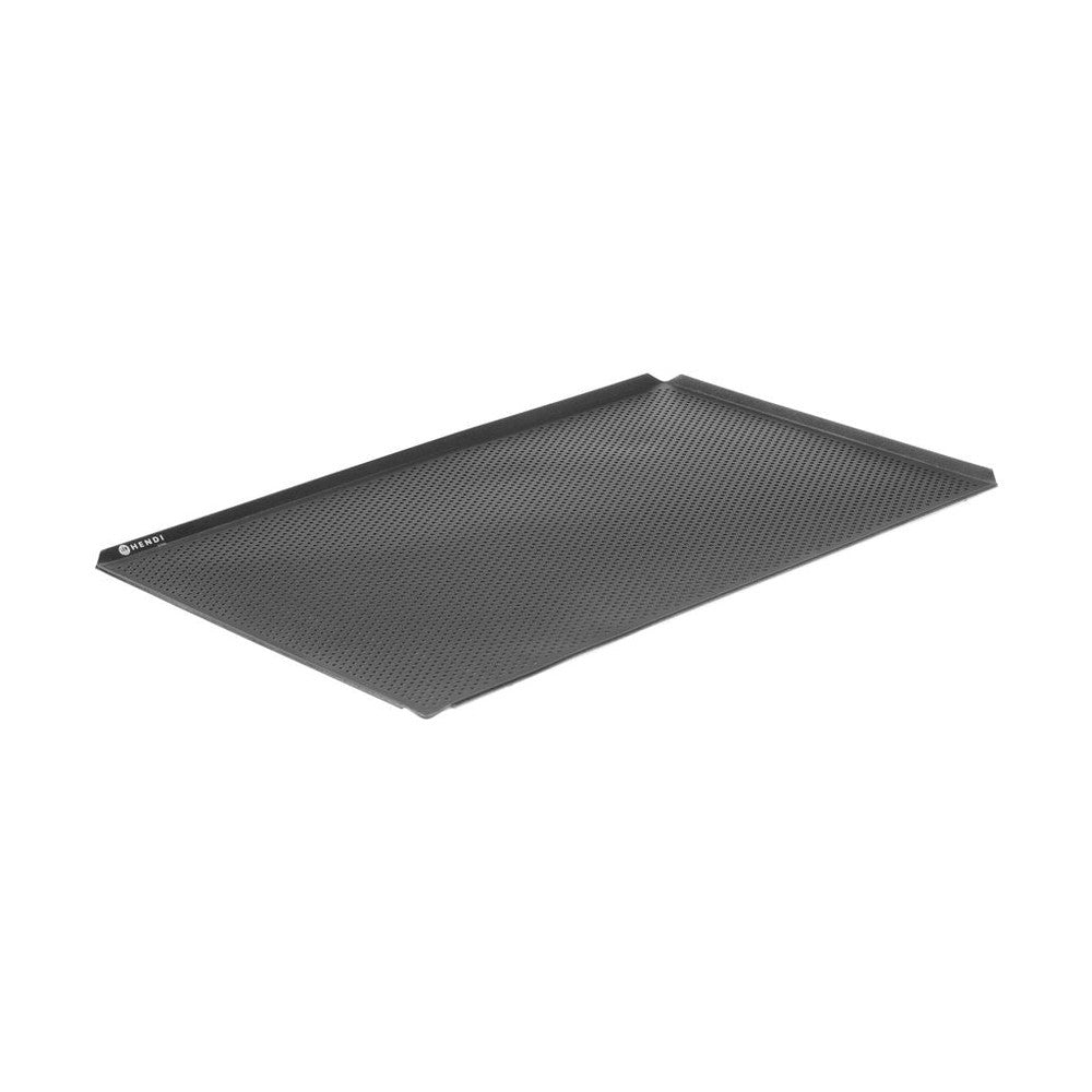 HENDI Blech mit 4 Rändern 600 × 400 mm – perforiert, antihaft