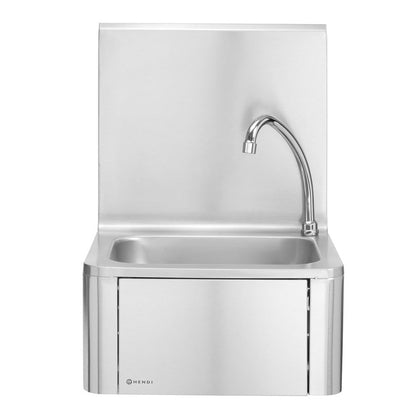HENDI Handwaschbecken mit Kniebedienung – Edelstahl, 0,5-L-Seifenspender