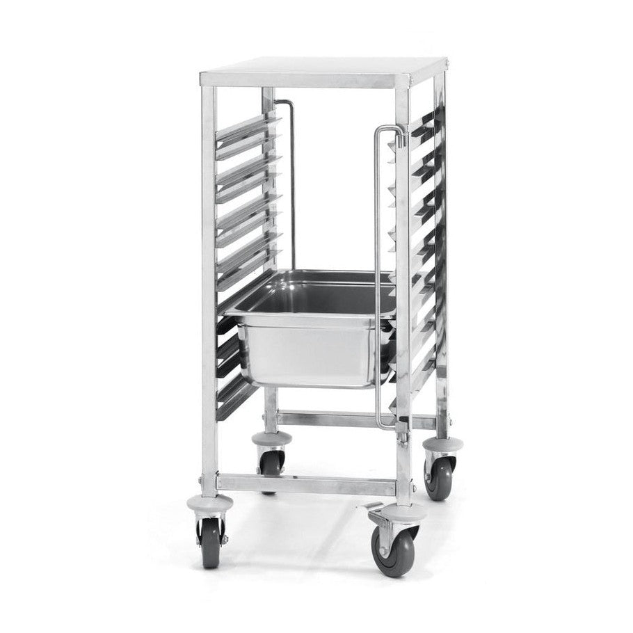 HENDI Abräumwagen Profi Line – 7 × GN 1/1, mit Arbeitsfläche HENDI