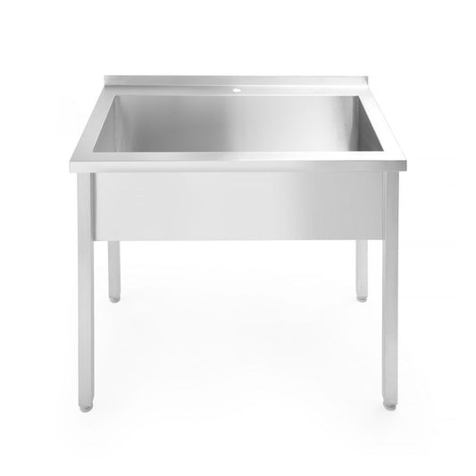 Einzespültisch Budget Line - geschraubt, Tiefe 600 mm, HENDI, Budget Line, 800x600x H 850mm HENDI