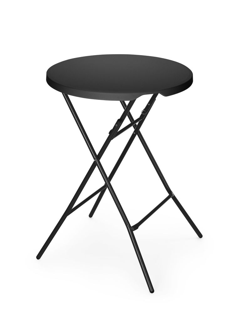 AmerBox Bar-Stehtisch rund – Ø 800 mm, klappbar, Schwarz