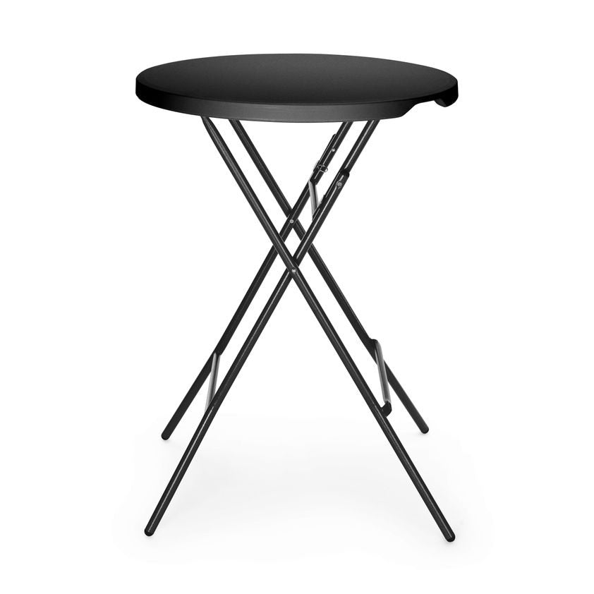 AmerBox Bar-Stehtisch rund – Ø 800 mm, klappbar, Schwarz