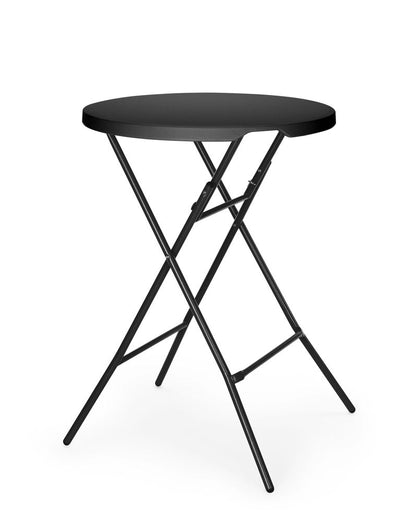 AmerBox Bar-Stehtisch rund – Ø 800 mm, klappbar, Schwarz