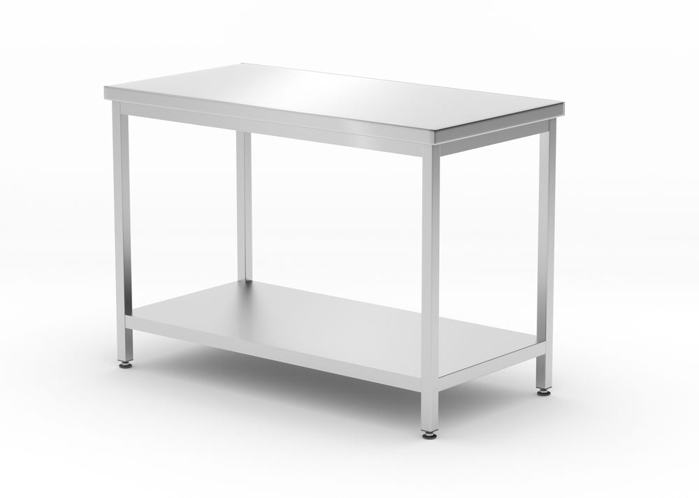 Mitteltisch mit Ablage – verschraubt, Tiefe 600 mm, HENDI, Kitchen Line, 1200x600x(H)850mm