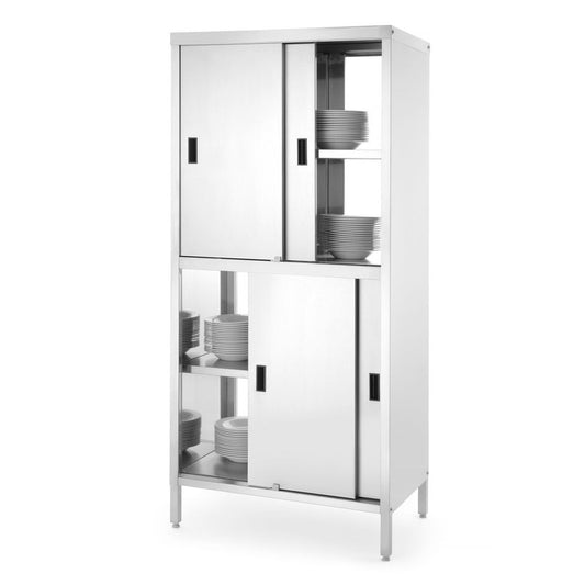 Durchreicheschrank mit Trennwand und Schiebetüren – verschraubt, HENDI, Kitchen Line, 1000x600x H 1800mm HENDI
