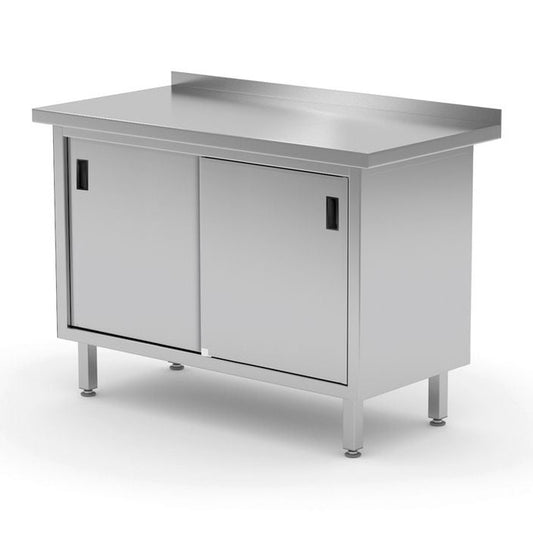 Wandtischschrank mit Schiebetüren – verschweißt, HENDI, Profi Line, 1200x600x H 850mm HENDI