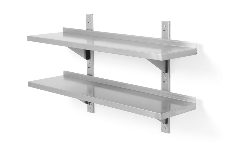 HENDI Doppelwandregal einstellbar – 1000 × 300 mm, Edelstahl HENDI