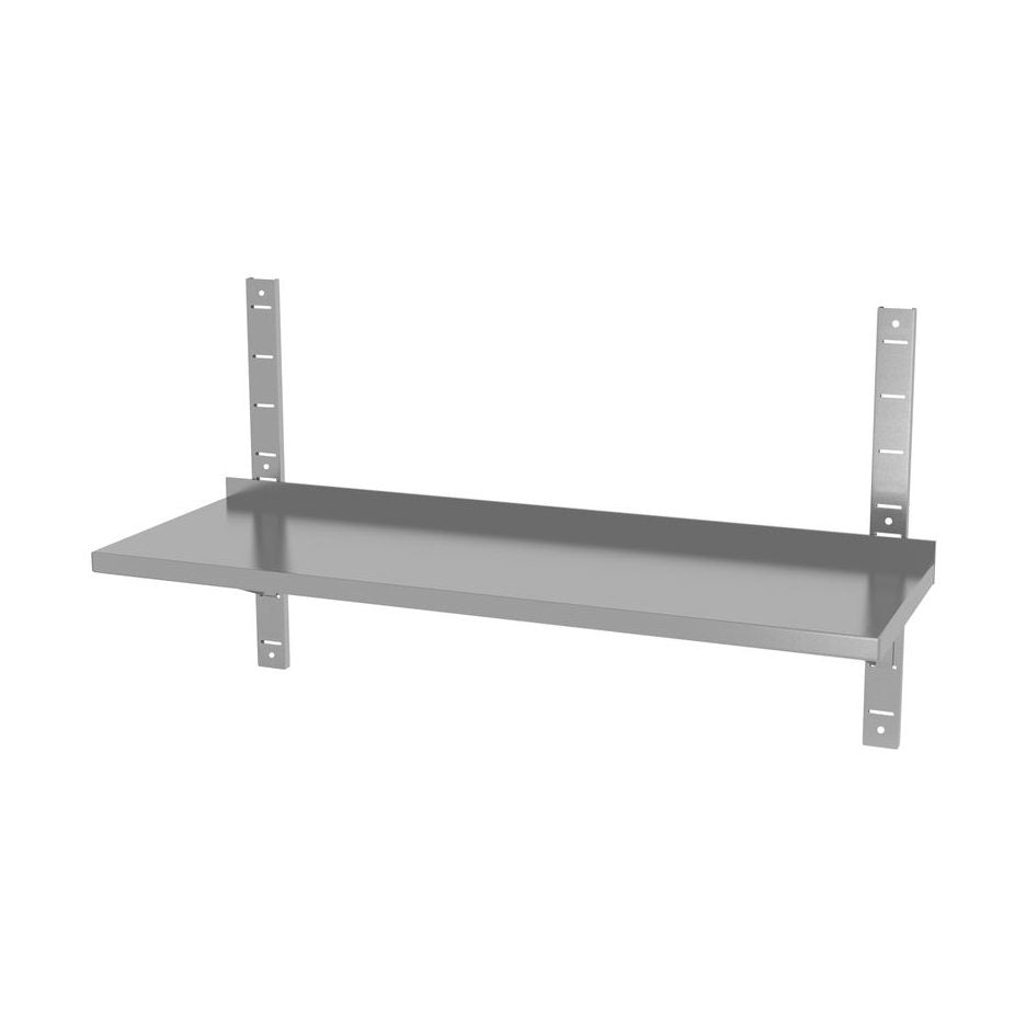 HENDI Wandbord einstellbar 1200 mm – Edelstahl, mit 2 Konsolen