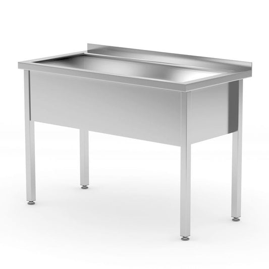 Tisch mit Einzelwaschwanne – verschweißt, Tiefe 600 mm, Kammerhöhe 300 mm, HENDI, Profi Line, 1000x600x H 850mm HENDI