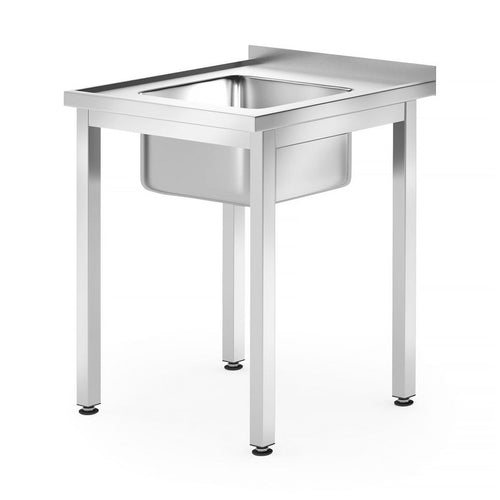 HENDI Spültisch Profi Line 600 × 600 mm – Becken mittig