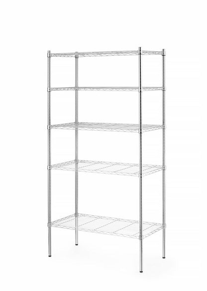 HENDI Lagerregal Chrom – 5 Gitterregale, 910 × 455 mm