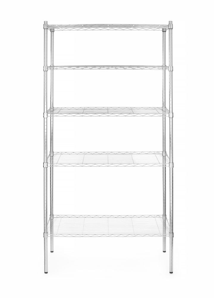 HENDI Lagerregal Chrom – 5 Gitterregale, 910 × 455 mm