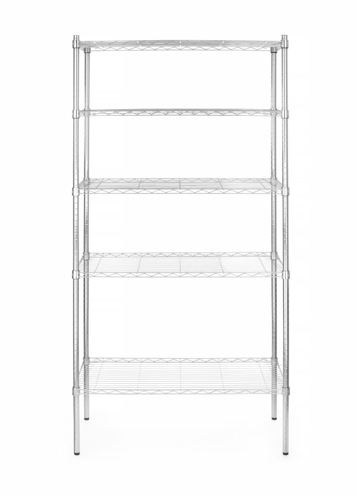 HENDI Lagerregal Chrom – 5 Gitterregale, 910 × 455 mm HENDI