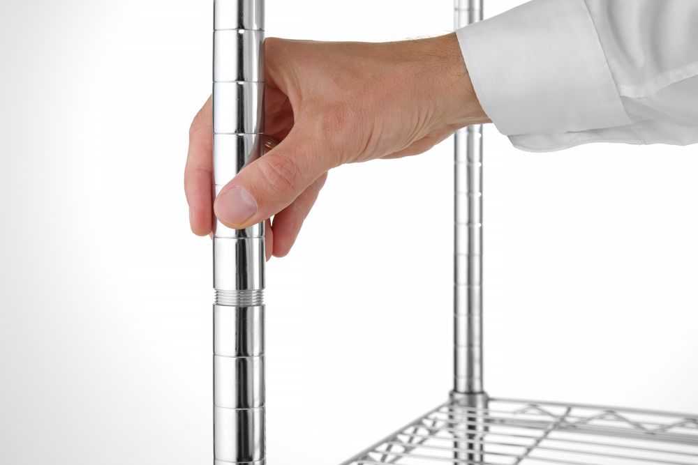 HENDI Lagerregal Chrom – 5 Gitterregale, 910 × 455 mm