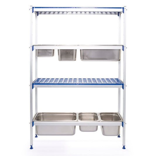 Regalsystem aus Aluminium für GN Behälter, HENDI, 1120x355x H 1685mm HENDI