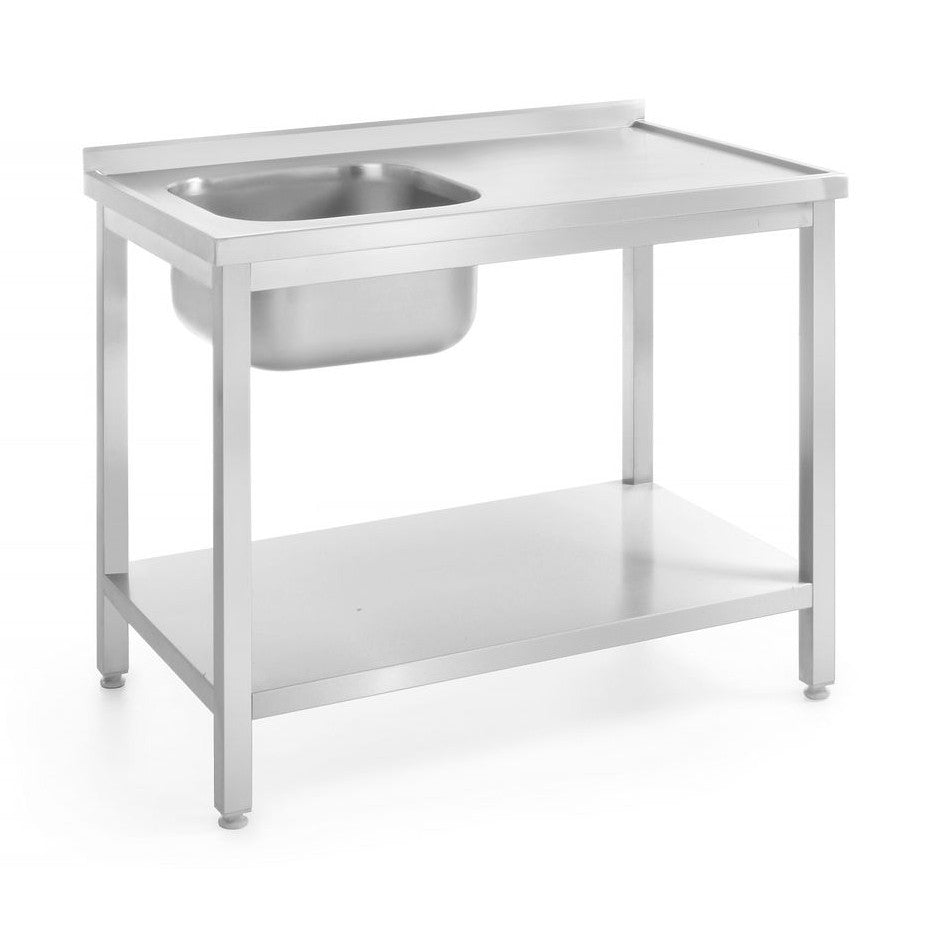 HENDI Spültisch mit Ablage Profi Line 1000 × 600 mm – Becken links