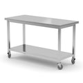 Mobiler Tisch, mit Ablage – verschraubt, HENDI, Kitchen Line, 1200x600x H 850mm HENDI