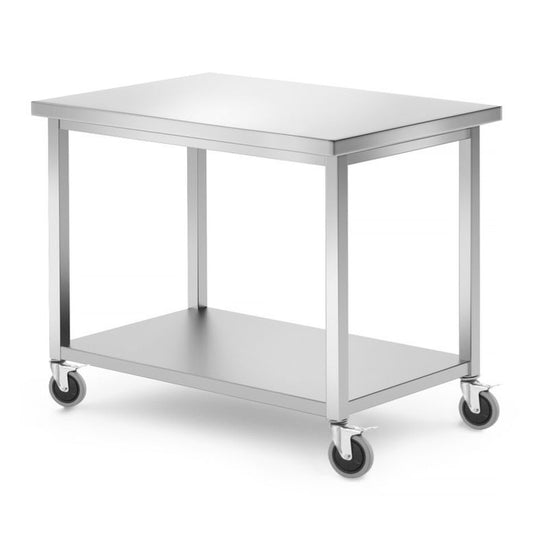Mobiler Tisch, mit Ablage – verschraubt, HENDI, Kitchen Line, 1000x700x H 850mm HENDI