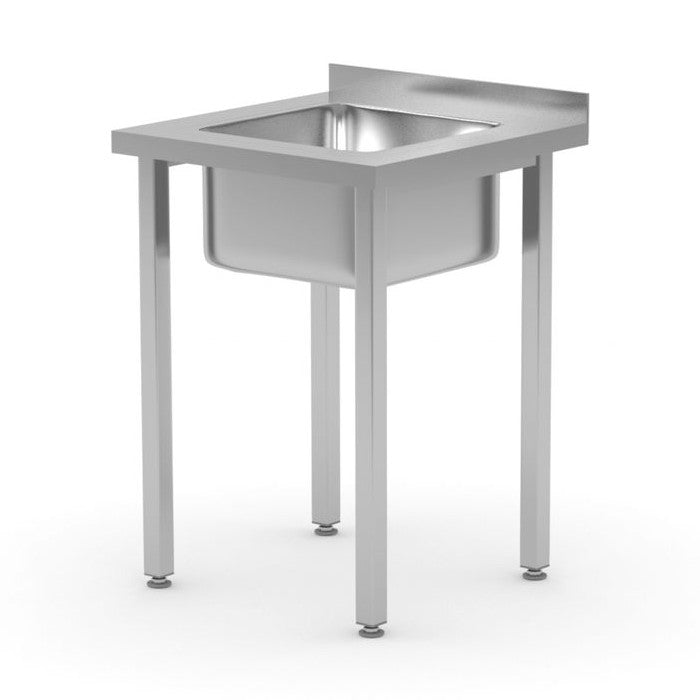 HENDI Spültisch Kitchen Line 600 × 600 mm – Becken mittig