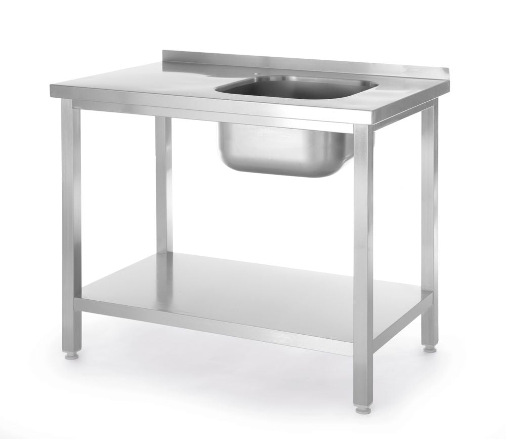 HENDI Spültisch mit Ablage Kitchen Line 800 × 600 mm – Becken rechts
