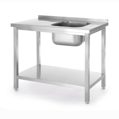 HENDI Kitchen Line Sink with Shelf 800 × 600 mm – Right-Hand Basin