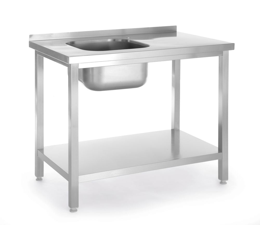 HENDI Spültisch mit Ablage Kitchen Line 800 × 600 mm – Becken links