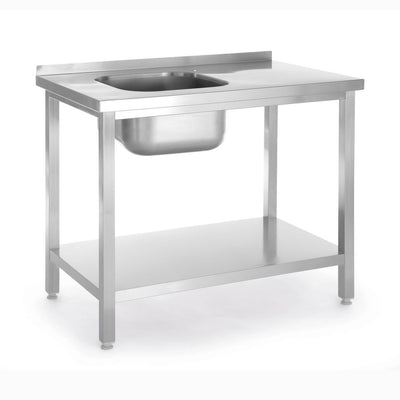 HENDI Kitchen Line Sink with Shelf 800 × 600 mm – Left-Hand Basin