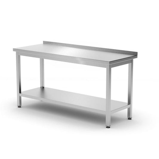 Wandarbeitstisch mit Regalboden Budget Line - geschraubt, Tiefe 600 mm, HENDI, Budget Line, 1200x600x H 850mm HENDI